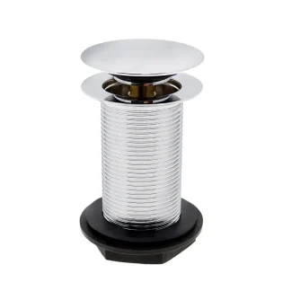 PEERLESS Basin Waste Flat Mushroom Clicker Plug Solid (Brass Body) – Chrome