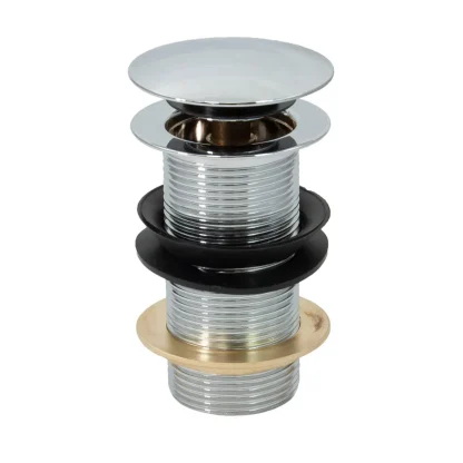 PEERLESS Basin Waste Flat Mushroom Clicker Plug Solid (Brass Body & Brass Backnut) - Chrome