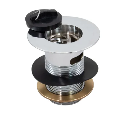 PEERLESS Sink Waste 'Belfast' Slotted (Brass Back Nut, Poly Plug) - Chrome