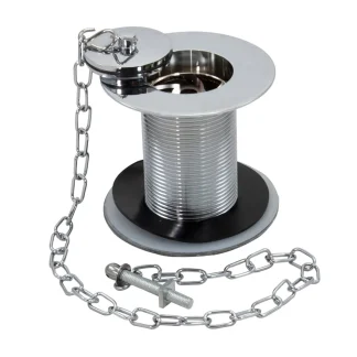PEERLESS Sink Waste ‘London’ Solid (Brass Waste, Metal Back Nut, Brass Plug, Brazed Link Chain) – Chrome