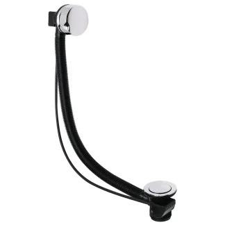 PEERLESS Bath Pop Up Waste and Overflow Clicker Plug (Brass Handle, Brass Plug) – Chrome