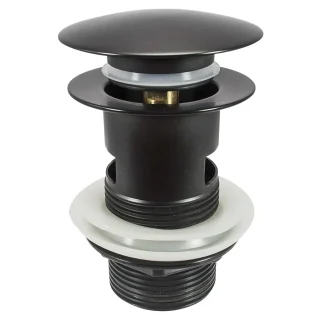 PEERLESS Basin Waste Mushroom Clicker Slotted – Matt Black