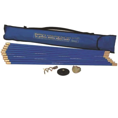Bailey Drain Rod Set – Blue x 3 tools: worm screw, plunger & scraper, blue carry bag – Universal Joint