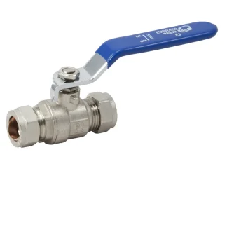 Embrass Peerless Lever Ball Valve Compression Blue Handle C x C