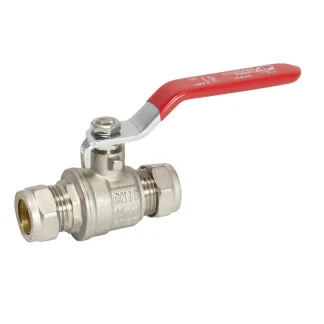 Embrass Peerless Lever Ball Valve Compression (WRAS Approved) Red Handle C x C