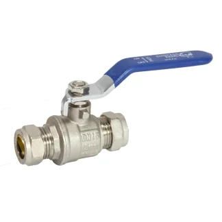 Embrass Peerless Lever Ball Valve Compression (WRAS Approved) Blue Handle C x C