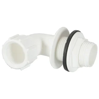 Solvent Weld Fitting Bent Tank Connector – White