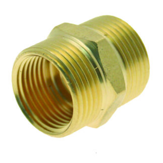 349317 Brass Hexagon Nipple M x M