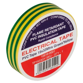 PVC Insulation Tape – Yellow/Green (Earth)