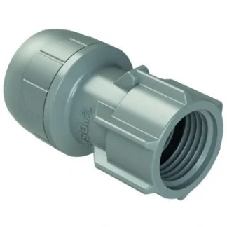 PolyPlumb Enhanced Straight Tap Connector - Hand Tighten | 15mm x 1/2" to 22mm x 3/4" | Grey