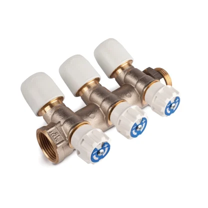 Hep2O Manifold Valved (Plated Brass) 3 Port