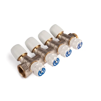 Hep2O Manifold Valved (Plated Brass) 4 Port