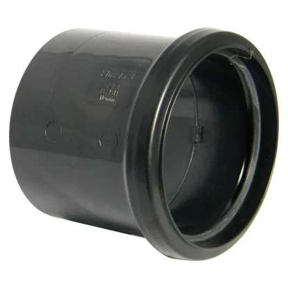 FloPlast Soil – 110mm Ring Seal PVC-U Single Socket Coupling – Black