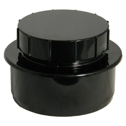 FloPlast Soil – 110mm Ring Seal PVC-U Screwed Access Plug – Black