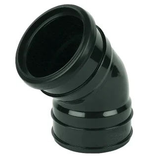 FloPlast Soil – 110mm Ring Seal PVC-U Offset Bend – Top – Black