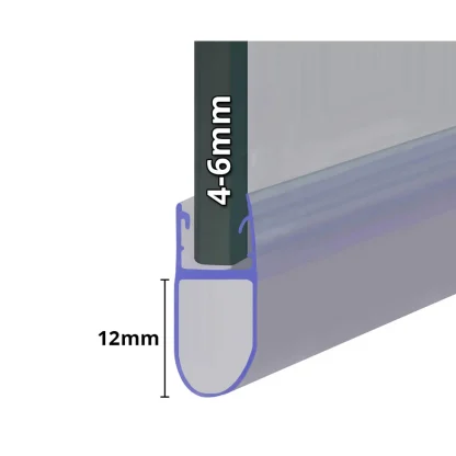 ShowerSeal Shower/Bath Screen Seal – 4-6mm Glass 12mm Drop