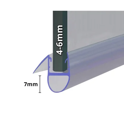 ShowerSeal Shower/Bath Screen Seal – 4-6mm Glass 7mm Drop