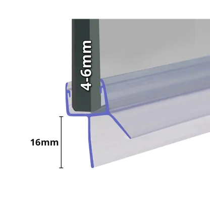 ShowerSeal Shower/Bath Screen Seal - 4-6mm Glass 16mm Drop