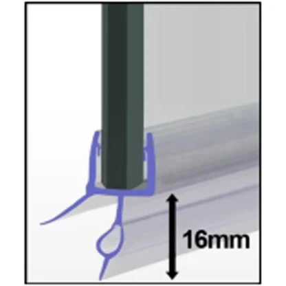 ShowerSeal Shower/Bath Screen Seal - 4-6mm Glass 16mm Drop