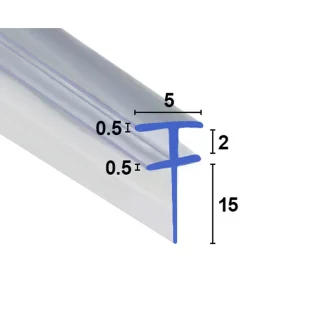 ShowerSeal Bi-Fold/Channel Seal – 15mm Drop