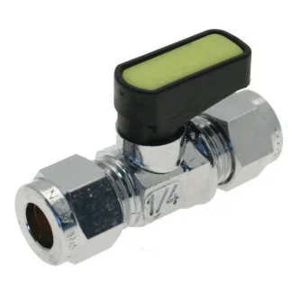 351635 gas mini lever ball valve straight chrome 8mm gcm08