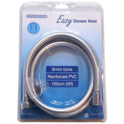 Euroshowers EASY Shower Hose CP Silver PVC