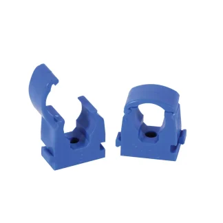 Talon Plastic Pipe Clip Hinged Blue (Cold Water) – Single