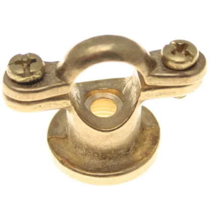 Die-Cast Single Ring Clip c/w Backplate - Brass