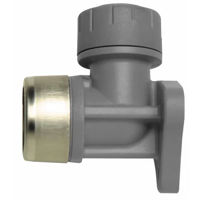 Polyplumb Enhanced Plastic Wall Plate Elbow in Grey | For Cold Water only | 15nn to 22mm