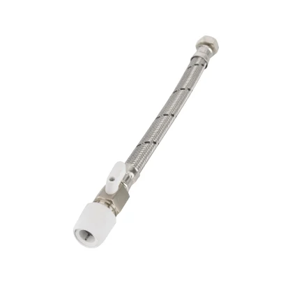 Hep2O Flexible Tap Connector c/w Brass Service Valve (Handle)