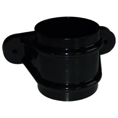 FloPlast Round Downpipe Fitting Socket and Fixing Lugs – Black