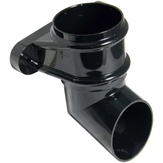 FloPlast Round Downpipe Fitting Shoe and Fixing Lugs – Black