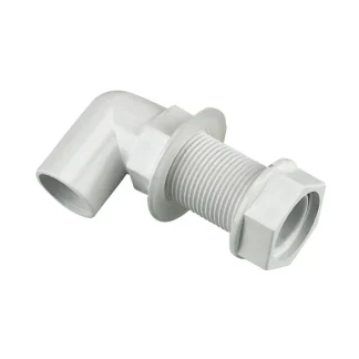 FloPlast Overflow Waste System Bent Tank Connector – White