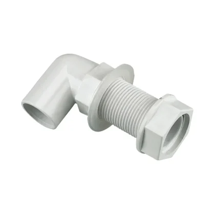 FloPlast Overflow Waste System Bent Tank Connector – White