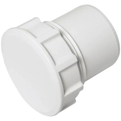FloPlast ABS Solvent Weld Waste System Access Plug – White