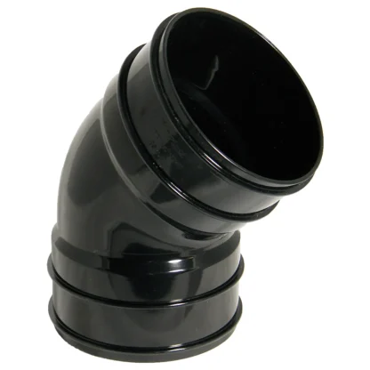 FloPlast Soil – 110mm Solvent PVC-U 135° Double Socket Bend – Black