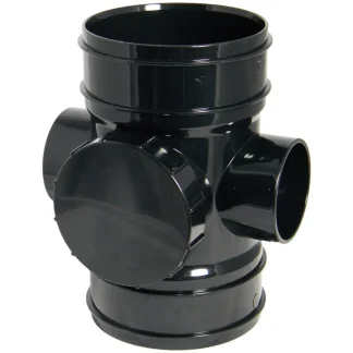 FloPlast Soil – 110mm Solvent PVC-U Access Pipe – Double Socket – Black