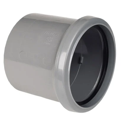 FloPlast Soil – 110mm Ring Seal PVC-U Single Socket Coupling – Grey