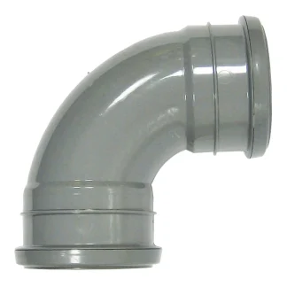FloPlast Soil – 110mm Ring Seal PVC-U 92.5° Double Socket Bend – Grey