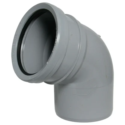 FloPlast Soil – 110mm Ring Seal PVC-U 112.5° Single Socket Bend – Grey