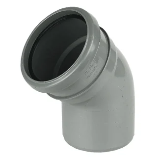 FloPlast Soil – 110mm Ring Seal PVC-U 135° Single Socket Bend – Grey