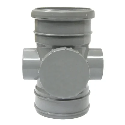 FloPlast Soil – 110mm Ring Seal PVC-U Access Pipe – Socket/Solvent Weld – Grey