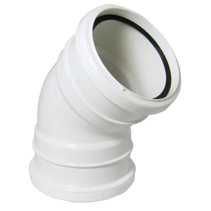 FloPlast Soil – 110mm Ring Seal PVC-U 135° Double Socket Bend – White