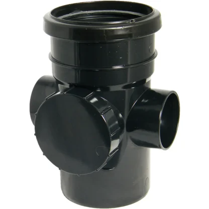 FloPlast Soil – 110mm Ring Seal PVC-U Access Pipe – Socket/Spigot – Black