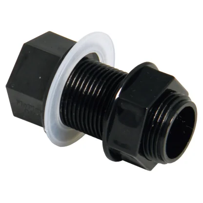 FloPlast Overflow Waste System Straight Tank Connector – Black