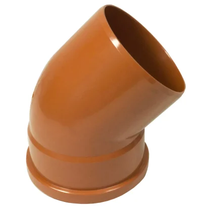 FloPlast Underground Drainage PVC-U Single Socket Bend 45°