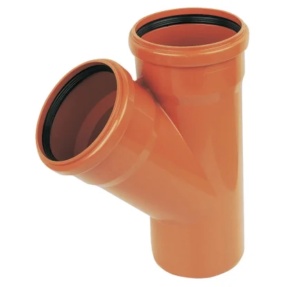 FloPlast Underground Drainage PVC-U Equal Junction 45° Double Socket