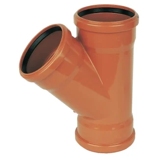 FloPlast Underground Drainage PVC-U Equal Junction 45° Triple Socket