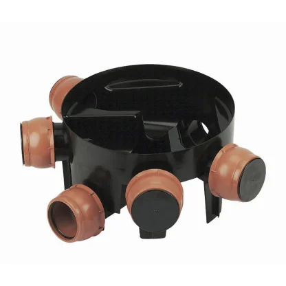 FloPlast Underground Drainage PVC-U Large Inspection Chamber – 5 x 110mm flexible inlets c/w 4 socket plugs