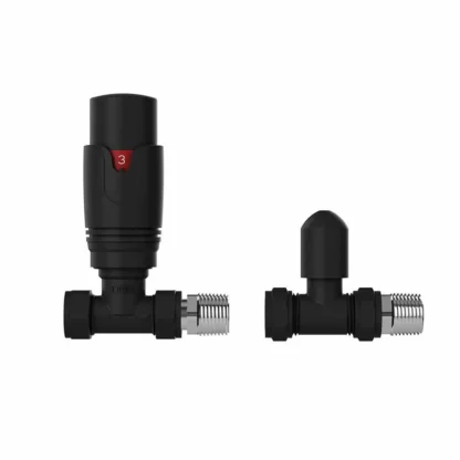 Thermostatic Radiator Valves with Lockshield 15mm Matt Black